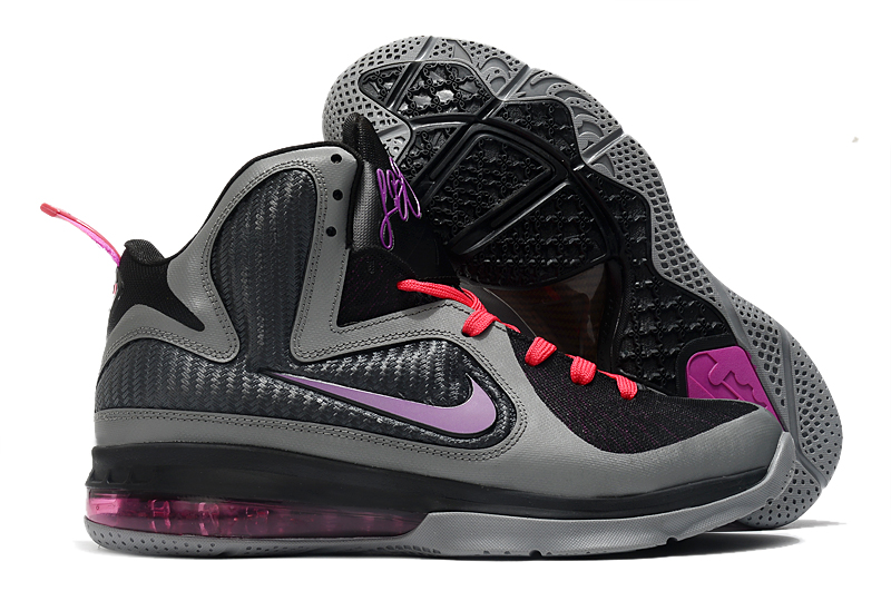 2022 Nike LeBron James IX Black Grey Peach Purple Shoes - Click Image to Close